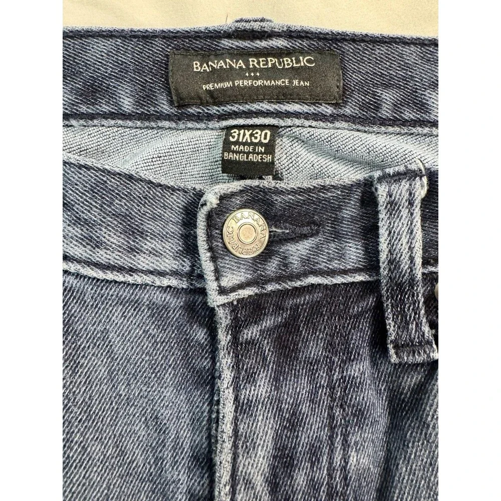 Banana Republic Mens 31x30 Premium Performance Jeans Slim Stretch Blue